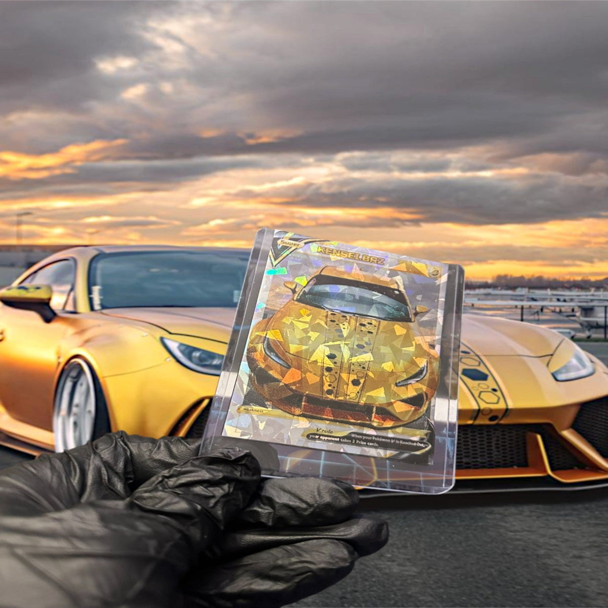 car pokemon card PRO POKECARZ Edited Custom Carbon Fiber Pokmon-Style Collection Car Luminous Carbon