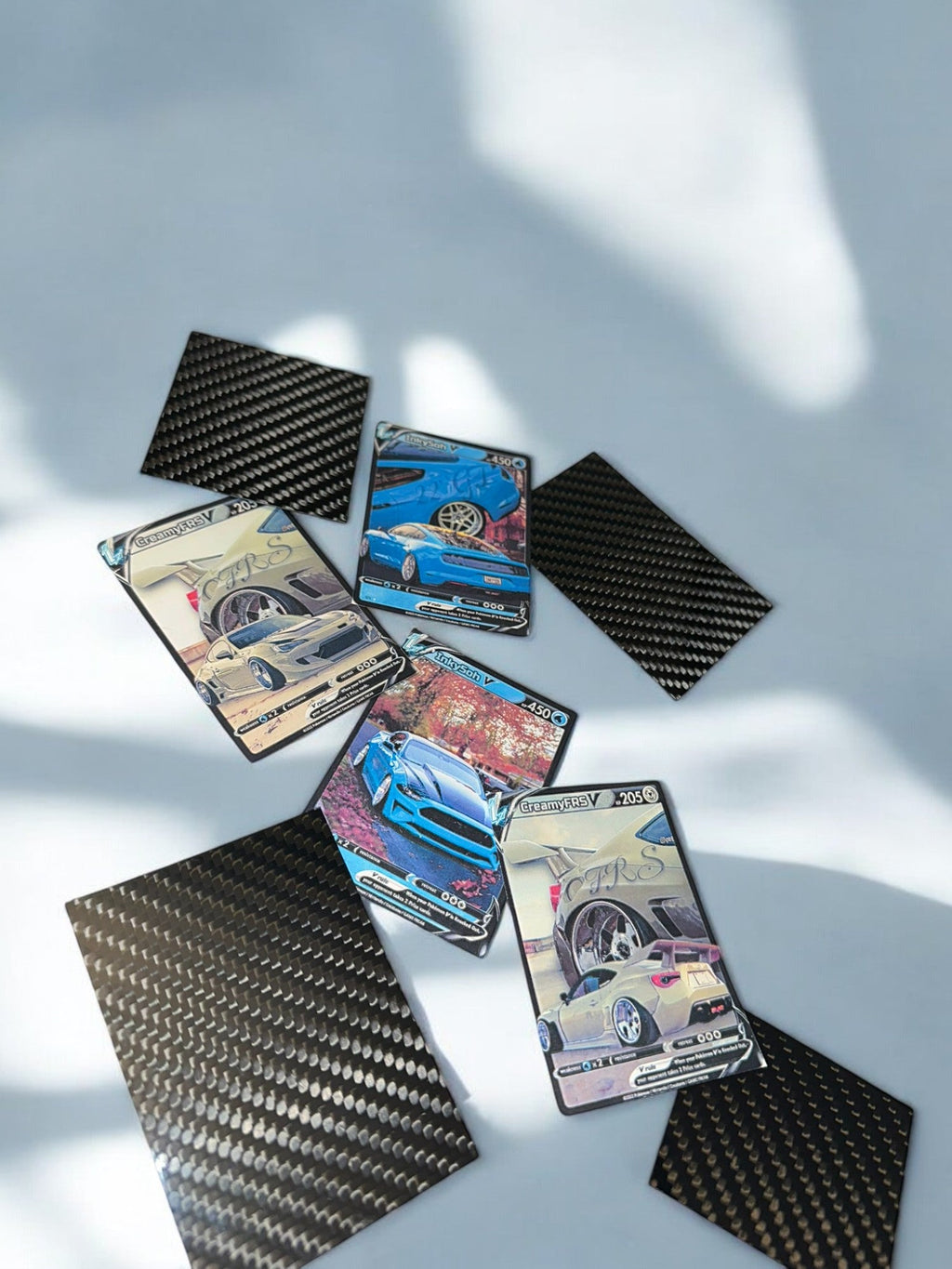 Basic POKECARZ – Custom Carbon Fiber Pokémon-Style Collection Cards!